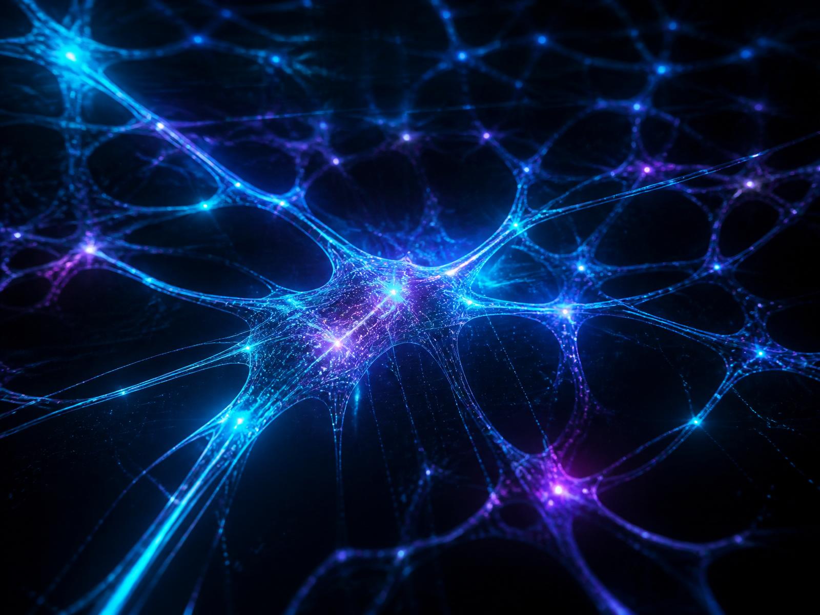 Abstract glowing AI neural network